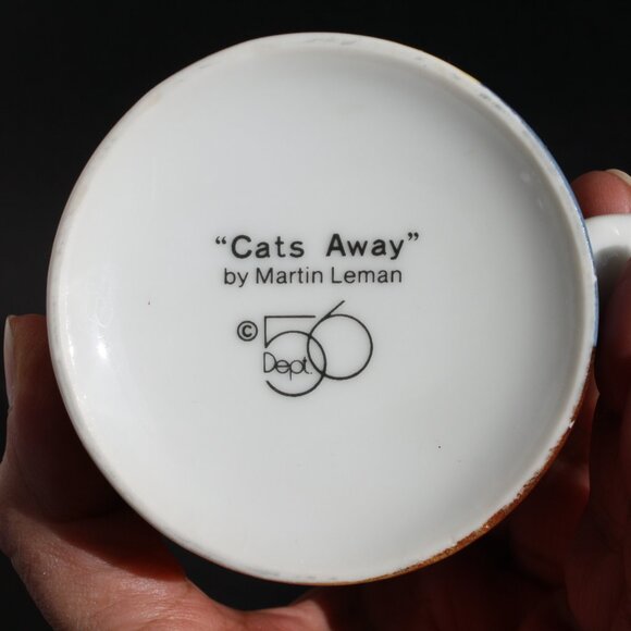 "Cats Away" Martin Leman Dept 56 Cat Mug Cat lovers coffee mug tea cup - Picture 3 of 5